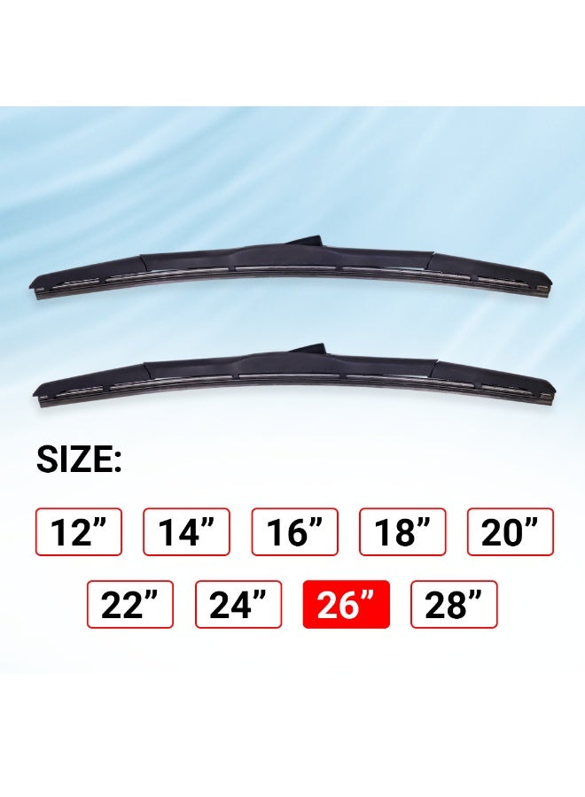Prestige Pack of 2 Hybrid Wiper Blades - All-Season Universal Fit - 26 Inch - Image 5